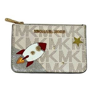 Michael Kors Cream and Gold Key & Card Holder